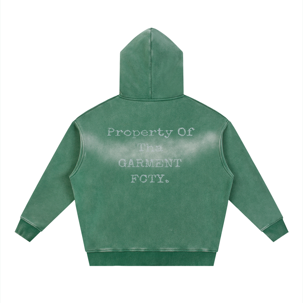 Sunfade Two-way Zipper Boxy Fleece Hoodie