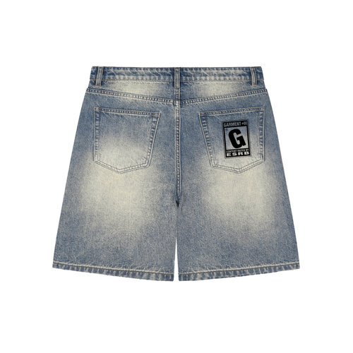 Faded Distressed Baggy Denim Shorts