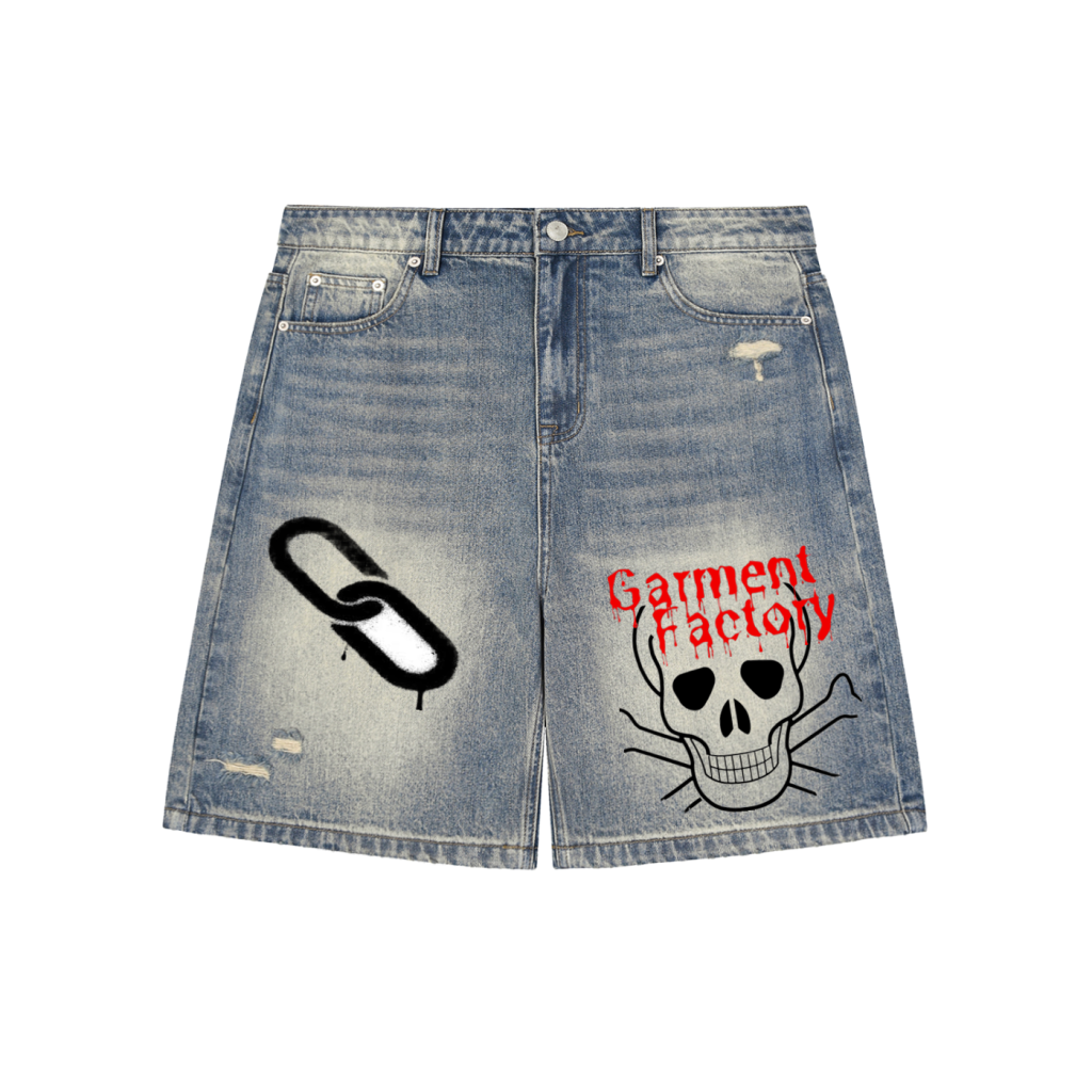Bloody Font Denim Jorts