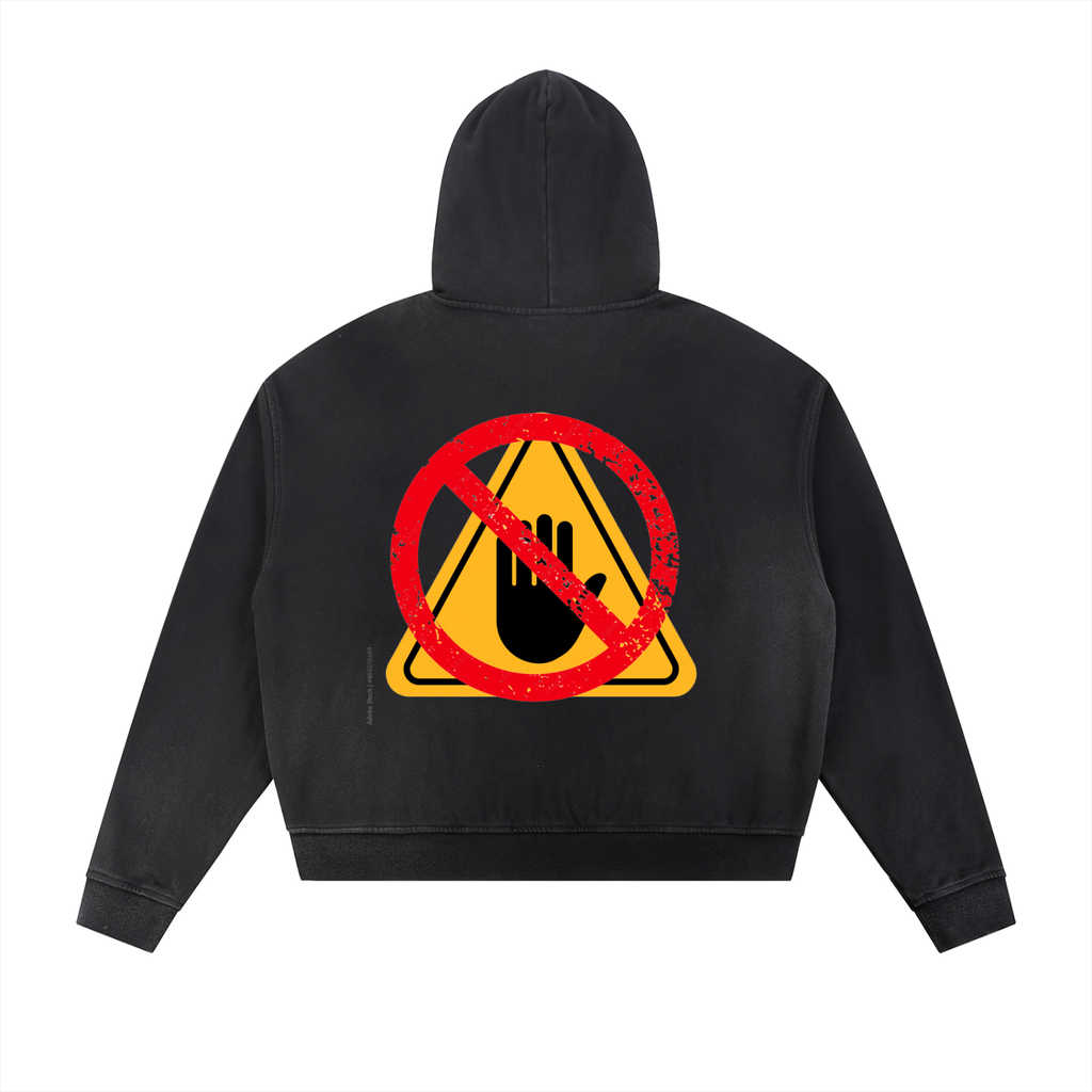 Sun Fade Frayed Raw Edge Fleece Zip Hoodie