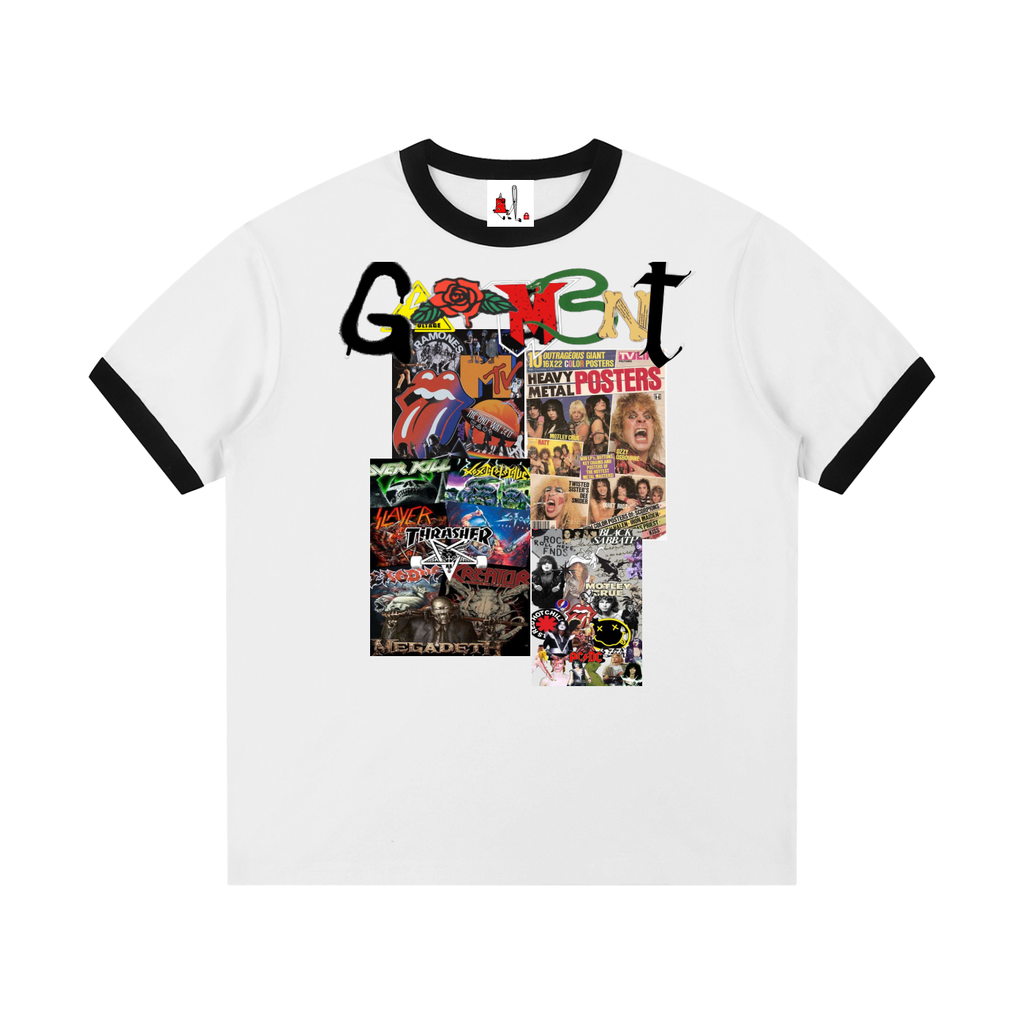 Contrast Edge Ribbed Crewneck T-Shirt